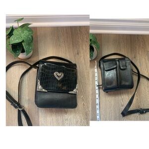 Vintage Black leather Brighton crossbody
